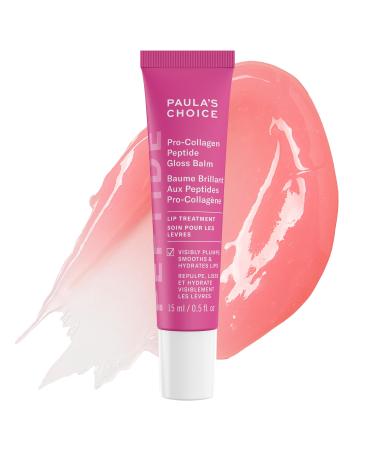Paula's Choice Pro-Collagen Peptide Gloss Lip Balm Hydrates & Smooths Lips Sheer & Glossy Finish for Fuller Lips Sheer Tint Non-Sticky Cruelty-Free Clear - Pack of 1
