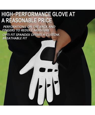 Buy Lovmead Men's Left-Hand Golf Gloves with Ball Marker | All-Weather Cabretta Leather | Right-Handed Comfort - Sizes S M ML L XL - Buy Online on GoSupps.com