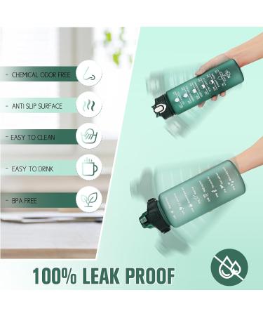 Codicile 2 Pack Sports Water Bottles - BPA-Free 2L & 750ml with Time Marking & Straw for Gym - Motivational Moonlight Design - Buy Online on GoSupps.com