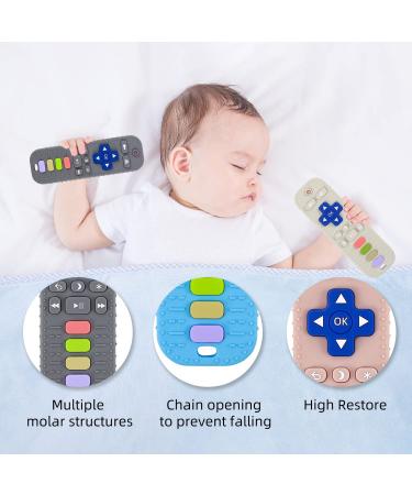 Cuibilyer Baby Teething Toys 2 Pack Silicone Teething Toys for Babies 3-12 Months - TV Remote Control Teether for Boys and Girls (Blue/Grey) - Buy Online on GoSupps.com