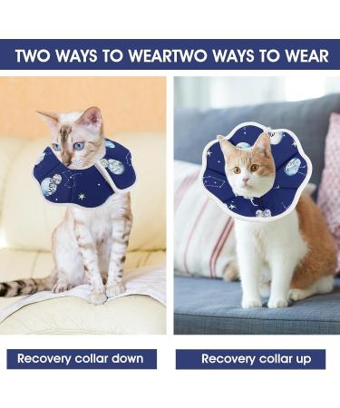 TIESOME Small Cat Cone Collars Adjustable Kitten Recovery Cone Collar After Surgery Fasteners Collars for Small Cats Protective Cat Recovery E-Collar 6.3-9inch Neck Diameter(S Size Constellation) - Buy Online on GoSupps.com