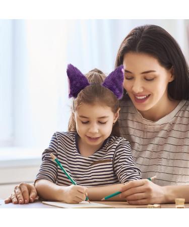 Healeved Faux Fur Cat Ears Headband - Purpless Halloween Headband for Women Soft Fabric Plush Fox Ears Headband for Halloween Thanksgiving Party Cosplay - Buy Online on GoSupps.com