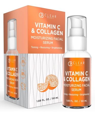 Clear Beauty (Formerly Clair) Vitamin C and Collagen Face Serum - Reduce Dark Spots & Wrinkles  Moisturizing  Anti-aging & Brightening Facial Serum - Cruelty Free Korean Skincare For All Skin Types
