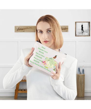 Wumpa Frog Princess Cosmetic Bag - You Are Braver Stronger Smarter Gift for Women & Girls - Always Tiana Zipper Pouch - Buy Online on GoSupps.com