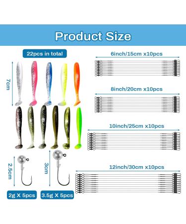 75PC Fishing Accessories Set | 40PC Steel Leaders Rubber Fish & Jig Heads for Freshwater & Saltwater | Ultimate Fishing Gear - Buy Online on GoSupps.com