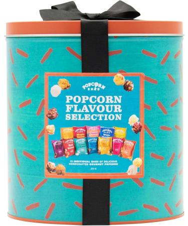 Popcorn Shed Gourmet Popcorn Snack Selection Gift Tin 12 Popcorn Flavours in Portion Sized Snack Packs Ultimate Foodie Gift for Snack Lovers 12 Flavour Gift Tin - Buy Online on GoSupps.com