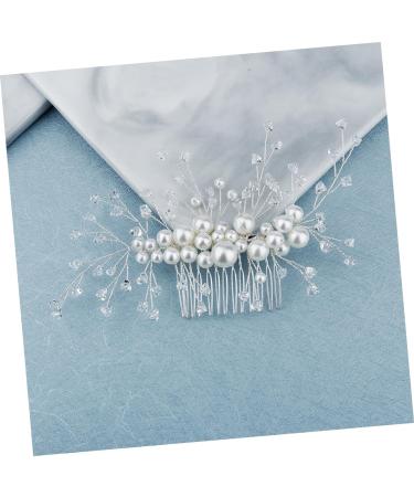 Ipetboom Combs Hair Barrettes Wedding Tiara Wedding Hair Comb Pearl Hair Clips Pearl Headpiece Pearl Clips for Hair Wedding Hair Clip Crystal Clip Comb Hair Pin Bridal Diamond Leaf Bride - Buy Online on GoSupps.com