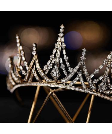 SWEETV Gold Queen Crown for Women - Crystal Wedding Tiara for Bride - Perfect Hair Accessory for Birthday, Quinceanera, Prom & Pageant - Buy Online on GoSupps.com