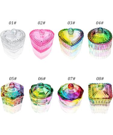 Nails Art Glass Dappen Dish Crystal Glass Dish Nails Art Dappen Dish With Lid Heart Shaped Liquids Crystal Cup B - Buy Online on GoSupps.com