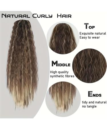 Ponytail Extensions Ponytail Hair Extension 22inch Corn Wavy Long Synthetic wig Kinky Curly Thick Clip In Drawstring Ponytail Wrap On Hair accessory for Women(Color 6) 22INCHES Color 6 - Buy Online on GoSupps.com