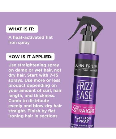 Buy John Frieda Frizz Ease 3-Day Flat Iron Spray - Heat-Activated Straightening with Keratin Protein 3.5 oz (Pack of 6) - Best International Shipping - Buy Online on GoSupps.com