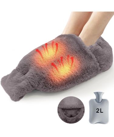 Hileyolla foot warmer without electricity 2l foot warmers with hot water bottle Foot warmers 2 in 1 foot heat bottle Super soft flanel fabric reference foot heating for women/men/children for the cold feet in winter