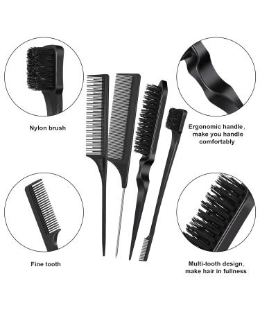 Tao Pipe 8-Piece Toupier Brush & Hair Crest Comb Set | Double Edge Brushes & Rat Tail Comb for Women Babies & Children | Professional Hair Care Tools - Buy Online on GoSupps.com
