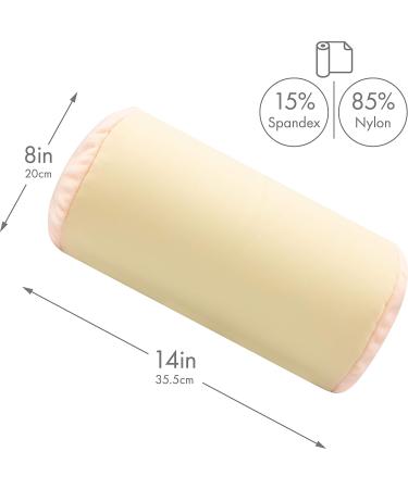 Microbead Bolster Neck Roll Pillow - Gentle Support for Body, Head, Neck, and Shoulders - Prevent Pain and Promote Relaxation - Silky Feel - Lightweight Cylinder Design - 14 x 8 Inches - Off White Cream - Buy Online on GoSupps.com