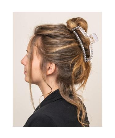 BAHABY Large Pearl Hair Clips for Women - 6 Pack Styling Claw Clips for Thick Hair, Strong Hold Non-slip Hair Accessories in Champagne - Perfect Gift for Friends & Family - Buy Online on GoSupps.com