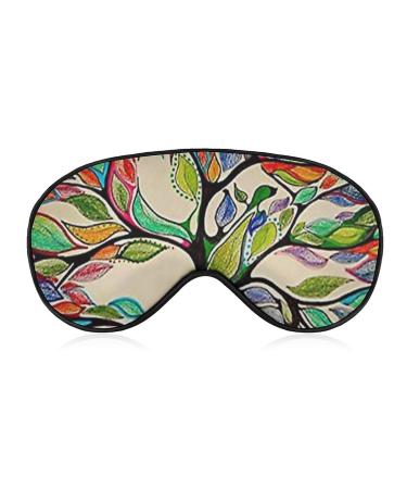 Tie Dye Psychedelic Celestial Tree Sleep Mask Eye Cover for Sleeping Blindfold with Adjustable Strap Blocks Light Night Travel Nap for Men Women
