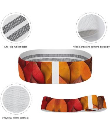 Shop Resistance Bands - Orange & Yellow Leaves Printed Elastic Fitness Bands for Effective Leg Workouts - Buy Online on GoSupps.com