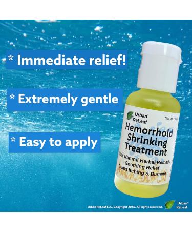 Urban ReLeaf Hemorrhoid Shrinking Treatment - Soothing Relief for Itching & Burning - 100% Natural Herbal Remedy in Handy Bottle - Buy Online on GoSupps.com