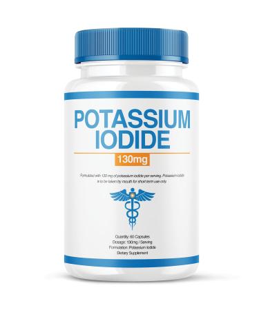 Potassium Iodide Tablets 130 mg KI Potassium Iodide Thyroid and Emergency Support YODO Naciente Iodine Tablets Supplement Pills USA Made (60 Capsules)