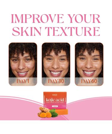 SAISZE Kojic Acid Soap Turmeric Soap Bar Fresh Citurs Scent Gentle for face and body with Vitamin C Shea Butter Olive Oil Collagen (6 PACK) 1 count (Pack of 6) - Buy Online on GoSupps.com