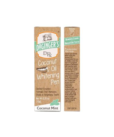 Dr. Ginger's Coconut Oil Tooth Whitening Pen - 0.35 oz, Coconut Mint Flavor - Effective Teeth Whitening Solution - Buy Online on GoSupps.com