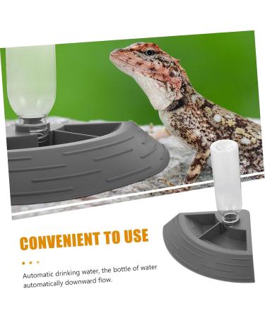 BELLIFFY Turtle Drinker Auto Feeder Reptile Food Bowl Automatic Reptile Feeder Automatic Waterer Pet Plastic 17.00X17.00X3.50CM Grey - Buy Online on GoSupps.com