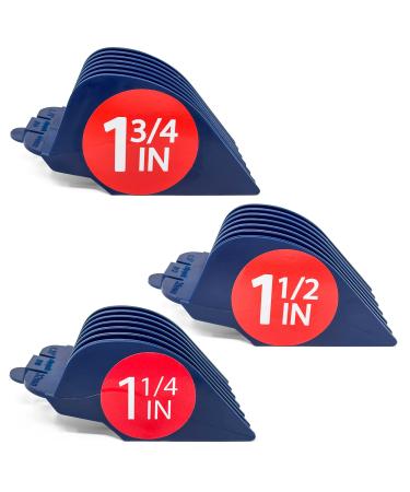 Clipquik Premium XL Clipper Guards, Extra Strong and Sturdy, 1.75 Inch (44mm) 1.5 Inch (38mm) 1.25 Inch (32mm) (#14, #12, #10) Extra Long, Large Guide Comb Set Fits Most Wahl Full Size Hair Clippers