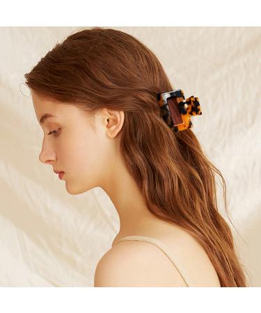 JIRIS 2PCS 2 Inches Leopard Print Hair Claw Clips - Small Rectangular French Design Barrettes for Women - Buy Online on GoSupps.com