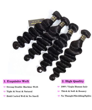Peruvian Loose Deep Wave Bundles - 9A Virgin Hair (18202224) - 4 Bundle Set - Buy Online on GoSupps.com