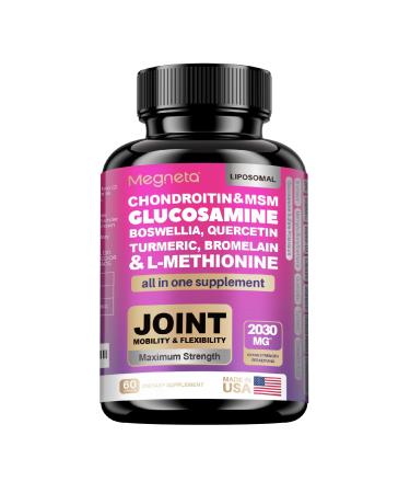 MEGNETA 19-in-1 Joint Support Capsules Glucosamine Chondroitin Turmeric Msm Boswellia - Joint Support Supplement for Bones Back Knees Hands Joint Health