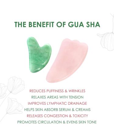 Fuasha Gua Sha Facial Tools Set - Premium 2-in-1 Jade & Rose Quartz | Lymphatic Drainage Massage Stone for Face | Sculpting Pack & Guasha Tool - Buy Online on GoSupps.com
