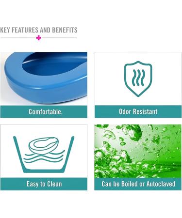 Daletu Bed Pan for Women - Comfortable & Durable PP Plastic Urinal Ideal for Seniors & Bedridden Blue Bedpan for Easy Excretion - Buy Online on GoSupps.com