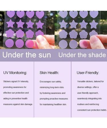 16 UV Detecting Stickers UV Detection Reminder Waterproof UV Stickerfor Sunscreen Reapply Reminder Color Changing Stickers Sweatproof for Swimming & Outdoor Travel - Buy Online on GoSupps.com