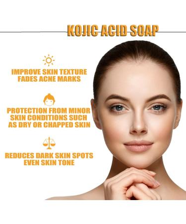 Kojic Acid Soap Kojic Soap Bar Skin Lightening Soap Bath Soap Fades Age Spots Freckles Rejuvenating for Dark Spots Patches Uneven Skin Tone - Buy Online on GoSupps.com