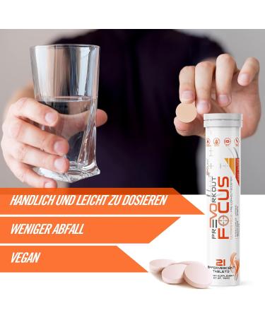 Shop Evolabs Pre-Workout Focus Booster Effervescent Tablets - Fizzy Bubblegum & Orange Flavor for Enhanced Focus Endurance & Reaction - 42 Tablets - Buy Online on GoSupps.com