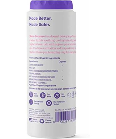 Organic Corn Starch Baby Powder for Sensitive Skin - NSF Organic Certified - Made in USA - Fragrance-Free - 3.4oz (Pack of 2) - Buy Online on GoSupps.com