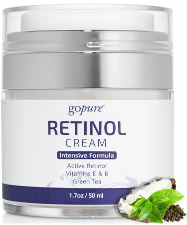 goPure Retinol Face Cream - Night Cream Anti Wrinkle & Face Moisturizer For Women - Retinol Cream for a Youthful-Looking Glow  1.7oz.