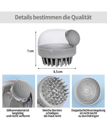 Lollanda Silicone Scalp Massage Brush for Hair Growth | Relaxing Head Massage & Shampoo Brush - Wet & Dry Use - Gray - Buy Online on GoSupps.com