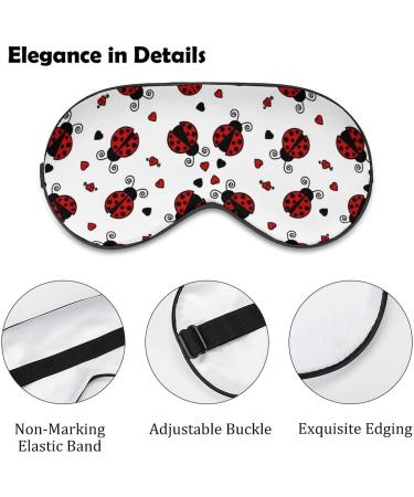 Coccinella Septempunctata Ladybug Printed Sleep Eye Mask - Soft Blindfold for Travel Nap - Adjustable Strap for Men and Women - Buy Online on GoSupps.com