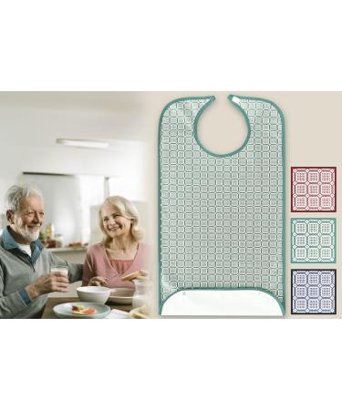 Castejo Esslatz Adult Bibs - Waterproof Feeders with Velcro & Push Button Closure | Modern Green Design - Buy Online on GoSupps.com