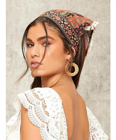 TOBATOBA Boho Bandana Headbands for Women - 3Pcs Hair Scarf Triangle Headband Set with Clips | Cottagecore Hair Accessories for Women - Buy Online on GoSupps.com