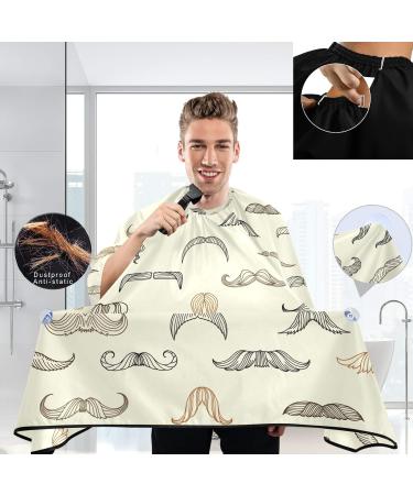 visesunny Mustache Men Barber Cape Anti-Static Hair Cutting Cape with Snap Closure Professional Salon Polyester Beard Shaving Bib Water-Resistant Hairdressing Cape Adjustable Snap Multi9 Large - Buy Online on GoSupps.com
