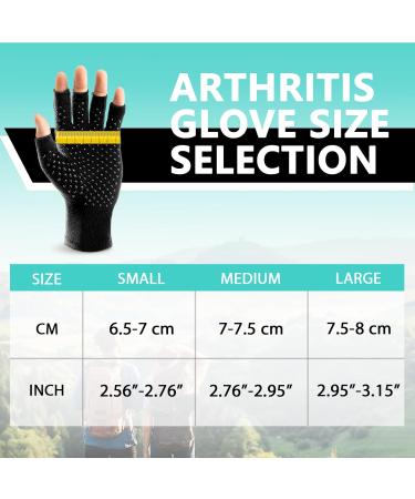 Compression Gloves for Arthritis Pain Relief - Anti-Slip Fingerless Gloves for Men & Women - Carpal Tunnel Support (Medium Black - Buy Online on GoSupps.com