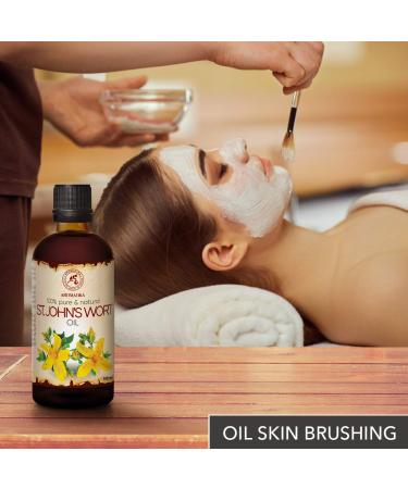 St. John's Wort Infused Oil 3.4 Fl Oz - 100% Pure & Natural for Face, Body, Skin, Hair & Massage - Buy Online on GoSupps.com