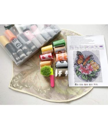 Floral Butterfly Latch Hook Rug Kit - 20.4X20.4 in | MeetBSelf - Buy Online on GoSupps.com