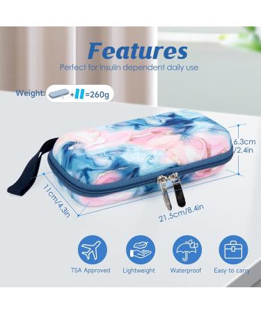 Youshares Insulin Cooling Bag - Travel Etui for Diabetes | TSA Approved Eva Cool Box for Glucose Meter Epipen & Insulin Pen with 2 Cooling Packs (Treisand Rosa) - Buy Online on GoSupps.com