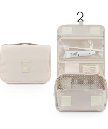 Mossio Large Hanging Toiletry Bag | Travel Makeup Organizer for Men & Women - Beige - Buy Online on GoSupps.com