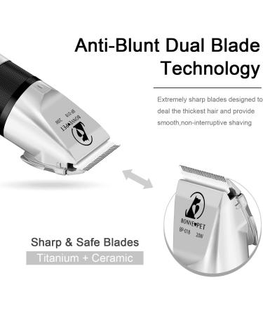 Bonve Pet Dog Grooming Kit Quiet Electric Clippers for Thick Coats - Cordless and Rechargeable - Buy Online on GoSupps.com