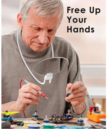 Hands Free Magnifying Glass for Neck Wear Magnifying Glass for Reading  Sewing  Cross Stitch  Inspection  Repair.(White) - Buy Online on GoSupps.com