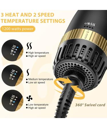 Hair Dryer Brush with Interchangeable Barrels | Hot Air Straightening & Volumizing Anti-Frizz Ceramic Titanium - Buy Online on GoSupps.com
